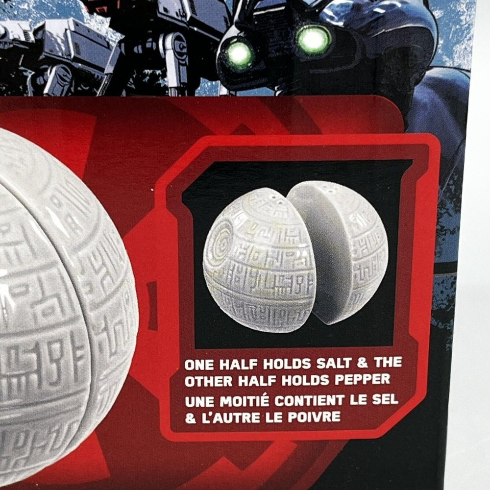 Disney Star Wars Ceramic Death Star Magnetic Salt & Pepper Shakers Lucasfilm - Picture 5 of 9